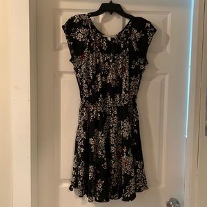 LC Lauren Conrad Black Floral Dress